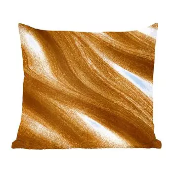 Декоративная подушка MuchoWow, диванная подушка, декоративная подушка для гостиной, 60 х 60 см, золотистый цвет - чехол на подушку - хлопчатобумажная ткань - декоративные чехлы на подушки