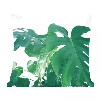Декоративная подушка MuchoWow Диванная подушка Декоративная подушка для гостиной 60 x 60 см Огромные ботанические листья растения на белом фоне - Чехол на подушку - Хлопчатобумажная ткань - Декоративные наволочки