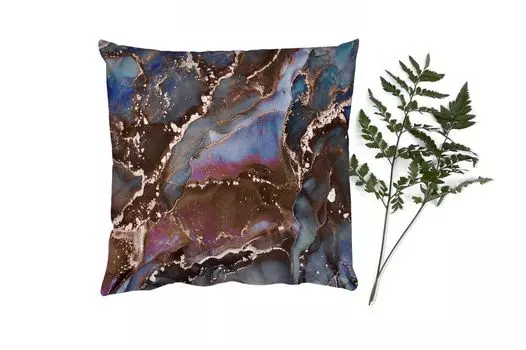 Декоративная подушка MuchoWow Диванная подушка Декоративная подушка для гостиной 60 x 60 см Мрамор - Золото - Розовый - Чехол на подушку - Хлопчатобумажная ткань - Декоративные наволочки, мультиколор