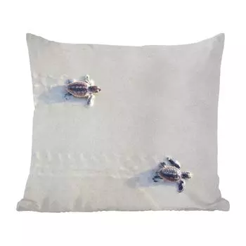 Декоративная подушка MuchoWow Диванная подушка Декоративная подушка для гостиной 45 x 45 см Две маленькие черепахи - Чехлы для подушек - Декоративные чехлы для подушек - Декоративные чехлы для подушек