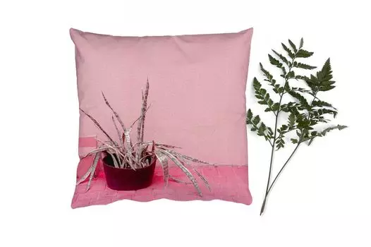 Декоративная подушка MuchoWow Диванная подушка Декоративная подушка для гостиной 60 x 60 см Лето - Розовый - Растения - Наволочка - Хлопчатобумажная ткань - Декоративные наволочки
