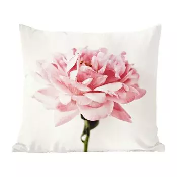 Декоративная подушка MuchoWow, диванная подушка, декоративная подушка для гостиной, 60 х 60 см, розовый пион крупным планом - чехол на подушку - хлопковая ткань - декоративные наволочки
