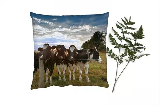 Декоративная подушка MuchoWow, диванная подушка, декоративная подушка для гостиной, 60 x 60 см, животные - корова - чехол на подушку - хлопчатобумажная ткань - декоративные чехлы на подушки