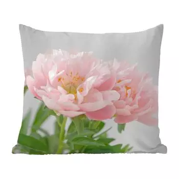 Декоративная подушка MuchoWow, диванная подушка, декоративная подушка для гостиной, 60 х 60 см, букет розовых пионов - чехол на подушку - хлопчатобумажная ткань - декоративные наволочки