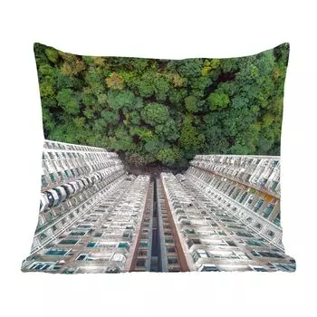 Декоративная подушка MuchoWow, диванная подушка, декоративная подушка для гостиной, 60 х 60 см, квартира в джунглях - чехол на подушку - хлопчатобумажная ткань - декоративные наволочки