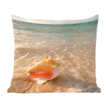Декоративная подушка MuchoWow, диванная подушка, декоративная подушка для гостиной, 60 х 60 см, ракушка, море, небо, чехол на подушку, хлопчатобумажная ткань, декоративные чехлы на подушки