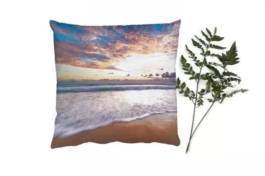 Декоративная подушка MuchoWow Диванная подушка Декоративная подушка для гостиной 50 x 50 см Пляж - Облака - Вода - Наволочки - Украшение - Спальня