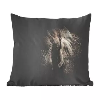 Декоративная подушка MuchoWow, диванная подушка, декоративная подушка для гостиной, 60 х 60 см, портрет слона на темном фоне - чехол на подушку - хлопчатобумажная ткань - декоративные наволочки