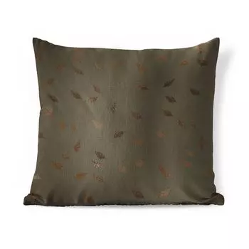 Декоративная подушка MuchoWow, диванная подушка, декоративная подушка для гостиной, 60 x 60 см, узор в виде листьев, коричневый, чехол на подушку, хлопчатобумажная ткань, декоративные чехлы на подушки, мультиколор