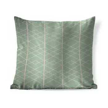 Декоративная подушка MuchoWow, диванная подушка, декоративная подушка для гостиной, 60 x 60 см, зеленый, линия, узор, чехол на подушку, хлопчатобумажная ткань, декоративные чехлы на подушки