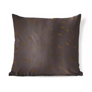 Декоративная подушка MuchoWow, диванная подушка, декоративная подушка для гостиной, 60 х 60 см, лист - коричневый - узор - чехол на подушку - хлопчатобумажная ткань - декоративные наволочки