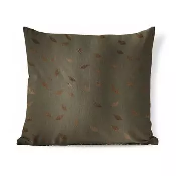 Декоративная подушка MuchoWow, диванная подушка, декоративная подушка для гостиной, 60 х 60 см, коричневый, узор, лист, чехол на подушку, хлопчатобумажная ткань, декоративные чехлы на подушки