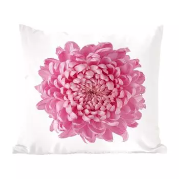 Декоративная подушка MuchoWow, диванная подушка, декоративная подушка для гостиной, 60 x 60 см, розовая хризантема - чехол на подушку - хлопчатобумажная ткань - декоративные наволочки