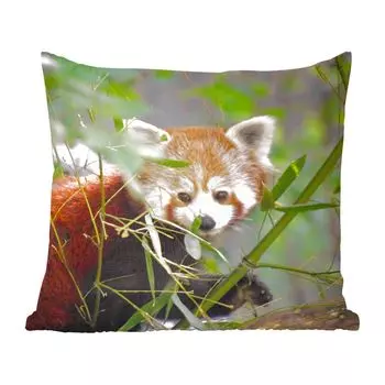 Декоративная подушка MuchoWow Диванная подушка Декоративная подушка для гостиной 45 x 45 см Красная панда - Ветки - Зеленый - Чехлы на подушки - Декоративные чехлы на подушки - Декоративные чехлы на подушки