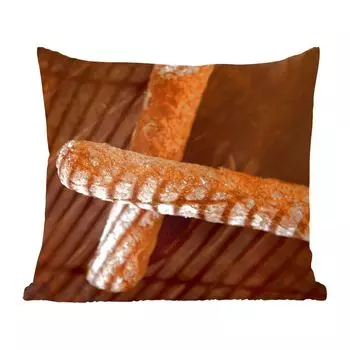 Декоративная подушка MuchoWow, диванная подушка, декоративная подушка для гостиной, 50 х 50 см, две замороженные фрикадельки лежат друг на друге - чехлы на подушки - украшение - спальня