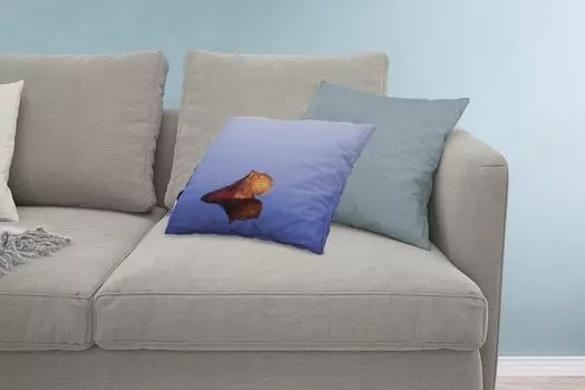 Декоративная подушка MuchoWow Диванная подушка Декоративная подушка для гостиной 60 x 40 см Капибара отдыхает в воде с закрытыми глазами - чехлы на подушки - декоративные чехлы на подушки - декоративные чехлы на подушки