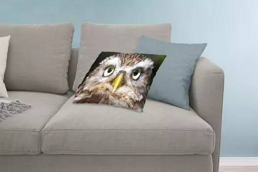 Декоративная подушка MuchoWow Диванная подушка Декоративная подушка для гостиной 60 x 40 см Крупный план коричневой совы - Чехлы для подушек - Декоративные чехлы для подушек - Декоративные чехлы для подушек