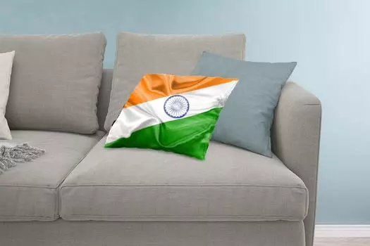 Декоративная подушка MuchoWow Диванная подушка Декоративная подушка для гостиной 60 x 40 см Крупный план флага Индии - Чехлы на подушки - Декоративные чехлы на подушки - Декоративные чехлы на подушки
