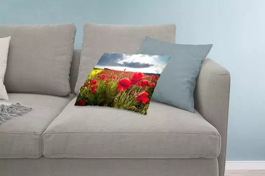 Декоративная подушка MuchoWow, диванная подушка, декоративная подушка для гостиной, 60 x 40 см, маки на фоне драматического грозового неба - чехлы для подушек - декоративные чехлы для подушек - декоративные чехлы для подушек