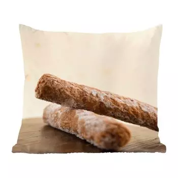 Декоративная подушка MuchoWow, диванная подушка, декоративная подушка для гостиной, 60 х 60 см, две замороженные голландские фрикадельки - чехол на подушку - хлопчатобумажная ткань - декоративные наволочки