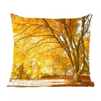 Декоративная подушка MuchoWow Диванная подушка Декоративная подушка для гостиной 50 x 50 см Желтые листья в лесу национального парка Английский Нью-Форест - Чехлы на подушки - Украшение - Спальня