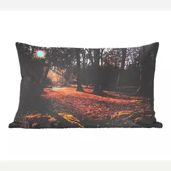 Декоративная подушка MuchoWow, диванная подушка, декоративная подушка для гостиной, 50 х 30 см, понежьтесь на солнышке в лесу английского национального парка Нью-Форест - чехлы для диванных подушек - без наполнителя