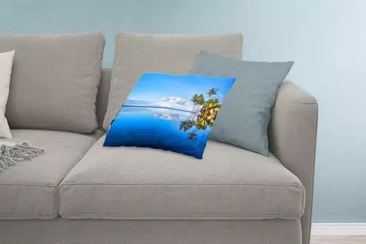 Декоративная подушка MuchoWow Диванная подушка Декоративная подушка для гостиной 60 x 40 см На пляже Вайлеа на Гавайях пальмы отражаются в воде - чехлы для подушек - декоративные чехлы для подушек - декоративные чехлы для подушек