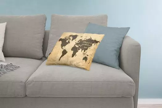 Декоративная подушка MuchoWow Диванная подушка Декоративная подушка для гостиной 60 x 40 см Карта мира - Винтаж - Цитата - Чехлы для подушек - Декоративные чехлы для подушек - Декоративные чехлы для подушек