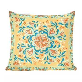 Декоративная подушка MuchoWow, диванная подушка, декоративная подушка для гостиной, 60 х 60 см, четырехлистный клевер - сердце - рамка - узор - чехол на подушку - хлопчатобумажная ткань - декоративные наволочки, мультиколор