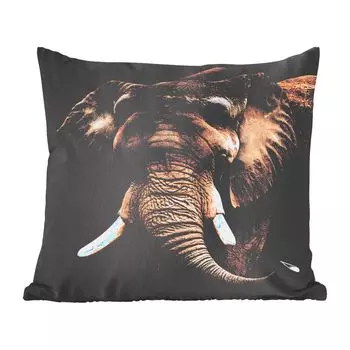 Декоративная подушка MuchoWow Диванная подушка Декоративная подушка для гостиной 45 x 45 см Слон - Животные - Зубы - Чехлы на подушки - Декоративные чехлы на подушки - Декоративные чехлы на подушки