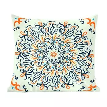 Декоративная подушка MuchoWow, диванная подушка, декоративная подушка для гостиной, 60 х 60 см, мандала - линия - квадрат - чехол на подушку - хлопчатобумажная ткань - декоративные наволочки
