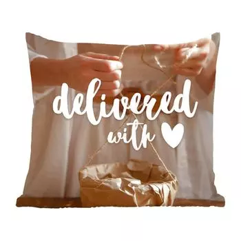 Декоративная подушка MuchoWow, диванная подушка, декоративная подушка для гостиной, 50 х 50 см, пословицы - цитаты - «Освобожденный любовью» - чехлы на подушки - украшение - спальня