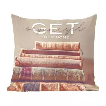 Декоративная подушка MuchoWow, диванная подушка, декоративная подушка для гостиной, 45 х 45 см. Наведите порядок в доме - пословицы - цитаты - чехлы для подушек - декоративные чехлы для подушек - декоративные чехлы для подушек.