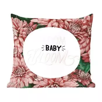 Декоративная подушка MuchoWow, диванная подушка, декоративная подушка для гостиной, 60 х 60 см, пословицы - «Цветение, детка, цветение» - цитаты - чехол на подушку - хлопчатобумажная ткань - декоративные наволочки