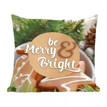 Декоративная подушка MuchoWow Диванная подушка Декоративная подушка для гостиной 60 x 60 см Цитаты - Пословицы - Будь «счастливым и веселым» - Чехол на подушку - Хлопчатобумажная ткань - Декоративные наволочки