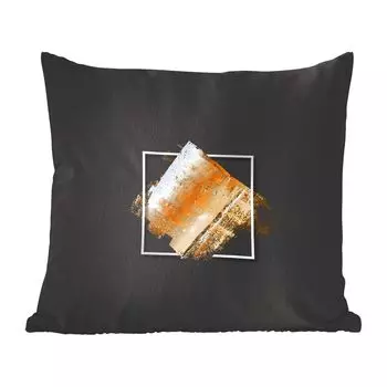 Декоративная подушка MuchoWow Диванная подушка Декоративная подушка для гостиной 45 x 45 см Полосы золотого цвета на черном фоне - Чехлы для подушек - Декоративные чехлы для подушек - Декоративные чехлы для подушек