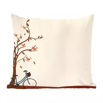 Декоративная подушка MuchoWow, диванная подушка, декоративная подушка для гостиной, 60 х 60 см, осень - иллюстрация - дерево - чехол на подушку - хлопчатобумажная ткань - декоративные наволочки