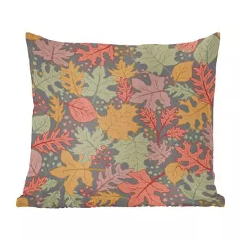 Декоративная подушка MuchoWow, диванная подушка, декоративная подушка для гостиной, 60 х 60 см, осень - иллюстрация - листья - чехол на подушку - хлопчатобумажная ткань - декоративные наволочки, мультиколор