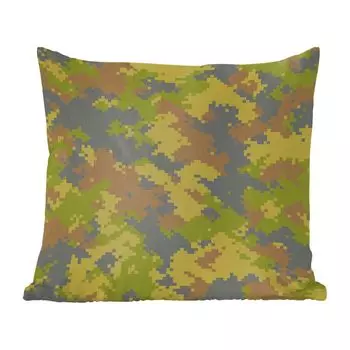 Декоративная подушка MuchoWow, диванная подушка, декоративная подушка для гостиной, 60 x 60 см, иллюстрированный камуфляжный рисунок из пикселей - чехол на подушку - хлопчатобумажная ткань - декоративные наволочки
