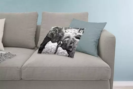 Декоративная подушка MuchoWow Диванная подушка Декоративная подушка для гостиной 60 x 40 см Мягкие слоны в черно-белом цвете - Чехлы на подушки - Декоративные чехлы на подушки - Декоративные чехлы на подушки