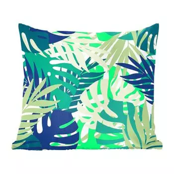 Декоративная подушка MuchoWow, диванная подушка, декоративная подушка для гостиной, 60 х 60 см, узор - листья - сад - чехол на подушку - хлопчатобумажная ткань - декоративные наволочки