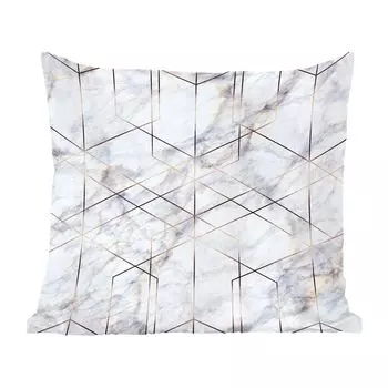 Декоративная подушка MuchoWow, диванная подушка, декоративная подушка для гостиной, 60 х 60 см, мрамор, золото, белый, чехол на подушку, хлопчатобумажная ткань, декоративные чехлы на подушки, мультиколор