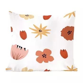 Декоративная подушка MuchoWow, диванная подушка, декоративная подушка для гостиной, 60 х 60 см, цветы, белый, абстрактный, узор, чехол на подушку, хлопчатобумажная ткань, декоративные чехлы на подушки