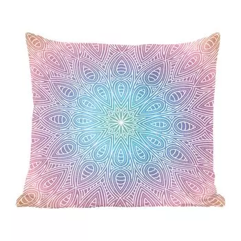 Декоративная подушка MuchoWow, диванная подушка, декоративная подушка для гостиной, 60 х 60 см, мандала с деталями - чехол на подушку - хлопковая ткань - декоративные наволочки