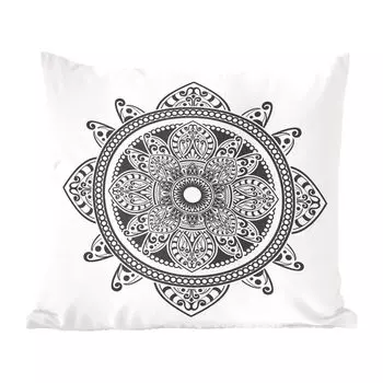 Декоративная подушка MuchoWow, диванная подушка, декоративная подушка для гостиной, 50 x 50 см, цветочный узор мандала - чехлы на подушки - украшение - спальня