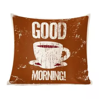 Декоративная подушка MuchoWow Диванная подушка Декоративная подушка для гостиной 60 x 60 см Кофе — Доброе утро! - Ретро - Пословицы - Цитаты - Чехлы на подушки - Хлопчатобумажная ткань - Декоративные чехлы на подушки, мультиколор