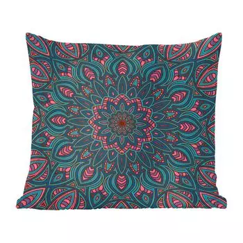 Декоративная подушка MuchoWow, диванная подушка, декоративная подушка для гостиной, 50 х 50 см, мандала с формами природы - чехлы на подушки - украшение - спальня