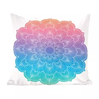 Декоративная подушка MuchoWow, диванная подушка, декоративная подушка для гостиной, 60 х 60 см, мандала натуральных форм - чехол на подушку - хлопчатобумажная ткань - декоративные наволочки