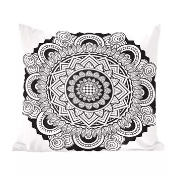 Декоративная подушка MuchoWow, диванная подушка, декоративная подушка для гостиной, 60 x 60 см, орнамент мандала - чехол на подушку - хлопчатобумажная ткань - декоративные наволочки