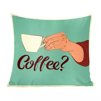 Декоративная подушка MuchoWow Диванная подушка Декоративная подушка для гостиной 60 x 60 см Кофе в стиле ретро? - Пословицы - Цитаты - Чехлы на подушки - Хлопчатобумажная ткань - Декоративные чехлы на подушки